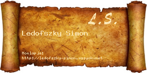 Ledofszky Simon névjegykártya